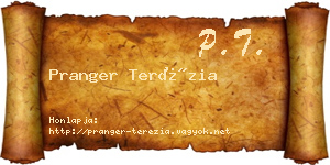 Pranger Terézia névjegykártya